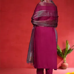 Varanga Women Embroidered Regular Kurta with Trousers & With Dupatta image 5