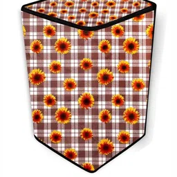 The Furnishing Tree Washing Machine Cover Gingham Floral Pattern Coffee Compatible for Whirlpool 7. image 3