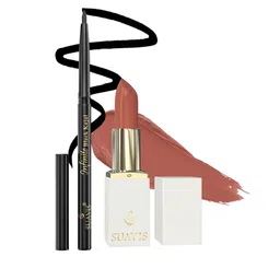 SUAVIS Set Of 2 Long Lasting Lipstick - Red Flame - 106 & Kajal Black - 401 image 2
