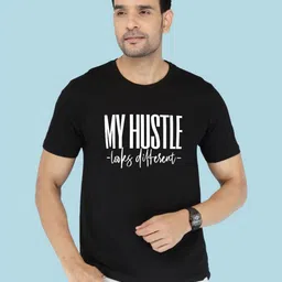 NOBLE HUSTLE Typography Printed Pure Cotton T-shirt-picture-21