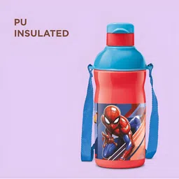 Milton Marvel Kool Elite 400 Insulated Water Bottle, Flip Top Lid 426 ml-Spider-Man print image 5