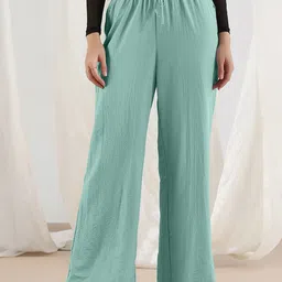Selvia Women Relaxed Straight Leg Mid-Rise Easy Wash Regular Trousers-picture-35