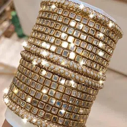 Shopmart Set Of 16 Stone-Studded & Beaded Bangles-picture-10
