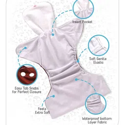 Babyhug Free Size Reusable Cloth Diaper PBB - Pack of 3 image 3