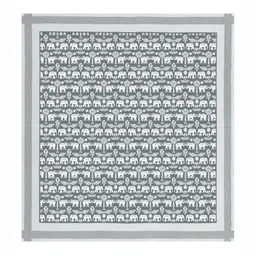 BLOCKS OF INDIA Grey & White Ethnic Motifs 210 TC King Bedsheet with 2 Pillow Covers image 5