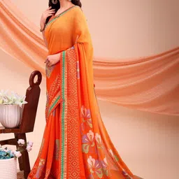 Mitera Floral Pure Chiffon Designer Saree image 3