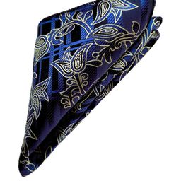 VOICI Men Blue With Gold Printed Pocket Squares-picture-18