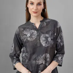 TITTLI Pack Of 2 Printed Mandarin Collar Relaxed Fit Tunic With Trousers Co-Ords image 5