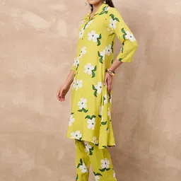 all about you Printed Pure Cotton Shirt Collar Top With Trousers Co-Ords Set image 5