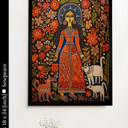 SOWPEACE Red & Black 1 Piece Canvas Floral and Botanical Wall Photographs-image-48