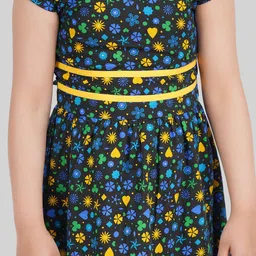 BEING NAUGHTY Girls Floral Printed Fit & Flare Dress image 2