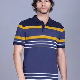 HARBOR N BAY Striped Polo Collar Short Sleeves Pocket T-shirt-picture-24