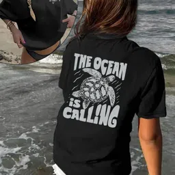 SZN Quirky Printed Oversized Cotton T-shirt image 4