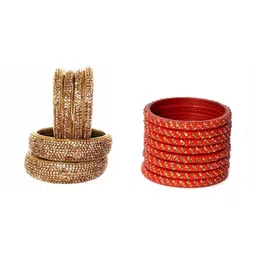 THE BLAZZE Set Of 2 Multi Glass Artificial Stones & Beads Bangle-picture-11