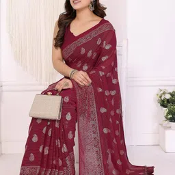 KALINI Women Ethnic Motifs Block Print Saree image 5