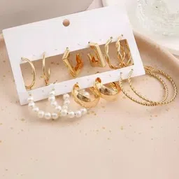 Crazy Fashion Pack Of 6 Contemporary Studs Earrings-image-95