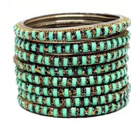 Shasmi Green Glass Artificial Stones Bangle-picture-26