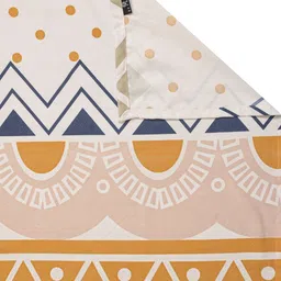 Arrabi Yellow & White Geometric Printed 350 TC King Bedsheet Set 2.50 m x 2.15 m image 2