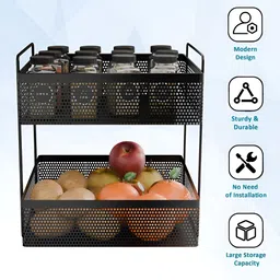 RUBOXA Black 2 Pieces Metal Multi-Utility Organisers image 5