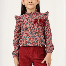 One Friday Floral Print Crepe Top-image-67