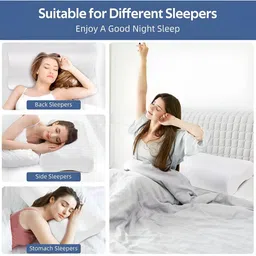 TLK-HWB White Memory Foam Filled Cotton Lightweight Sleep Pillow image 5