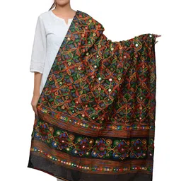 BANJARA INDIA Embroidered Dupatta with Thread Work-picture-5