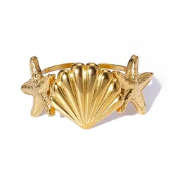 Just Lil Things Starfish Sea Shell Shaped Finger Ring image 1