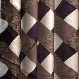 styletex 270 cm (9 ft) Polyester Semi Transparent Long Door Curtain (Pack Of 2) (Printed, Brown) image 2