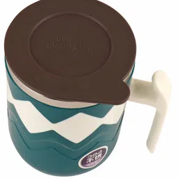 fab n funky Insulated Stainless Steel Mug with Lid Green - 400 ml image 5