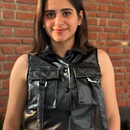 TANDUL Women Leather Lightweight Crop Denim Jacket-picture-26