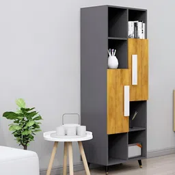 HEXA RED Grey & Brown Wooden Book Shelf-image-70