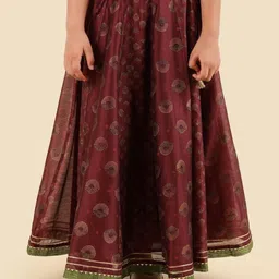 Fabindia Girls Embellished Sequinned Ready to Wear Lehenga & Blouse With Dupatta image 4