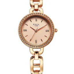 Titan Women Brass Embellished Dial & Stainless Steel Bracelet Style Straps Analogue Watch 95305WM01-picture-12