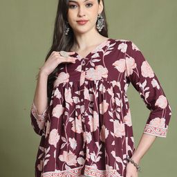 Rajnandini Floral Print Cotton Peplum Top-picture-3