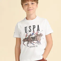 U.S. Polo Assn. Kids Boys Graphic Printed Round Neck Cotton Regular Fit T-shirt-picture-18