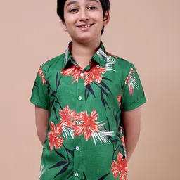 Enciger Boys Standard Floral Sheer Printed Casual Shirt-picture-25