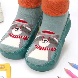 Yellow Bee Printed Anti-Skid Leather Sole Shoe Socks-picture-21