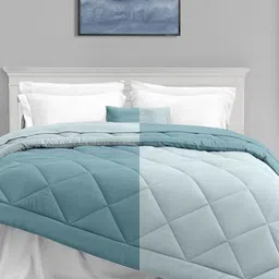 haus & kinder Blue & Turquoise Blue AC Room Reversibe 120 GSM Single Comforter-200x200 cm image 5