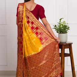 KCPC BANDHANI Yellow Art Silk Sarees image 4