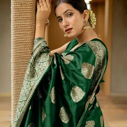 KALINI Ethnic Motifs Zari Banarasi Saree image 3