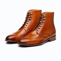 3DM Lifestyle Men Casual Block-Heeled Leather Brogue Boots-picture-42