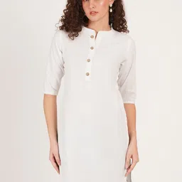 Missethic Mandarin Collar Pure Cotton Straight Kurti-picture-15