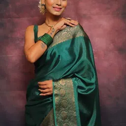 Demure Clothing Co Woven Design Zari Saree With Blouse Piece-picture-15