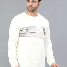 V-Mart Men Colourblocked Pullover with Embroidered Detail image 5