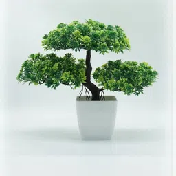 Dekorly Green Plastic Artificial Flowers & Plants With Pot-image-87