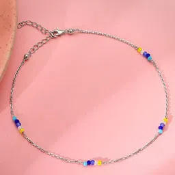 GIVA 925 Silver-Plated Artificial Beads Beaded Dawn Glow SingleAnklet-picture-41
