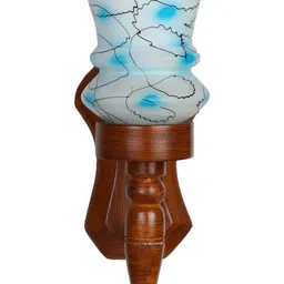 1ST TIME White & Brown Printed Wood Traditional Abstract Shaped Shaped Wall Lamp image 3