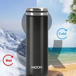 Milton Shiny Black  Thermosteel Insulated Leakproof Water Bottle-300 ml image 3