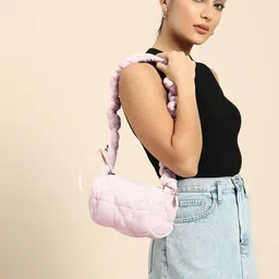 DressBerry Textured Structured Shoulder Bag With Quilted-picture-23