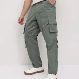 The Roadster Life Co. Men Cotton Relaxed Fit Cargo Style Trousers-image-98